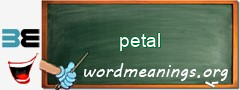 WordMeaning blackboard for petal